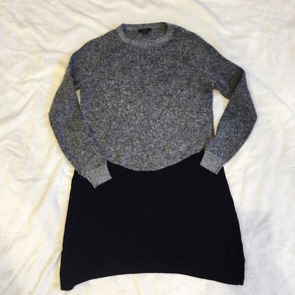 Cos Color Block Black and Gray Long Tunic Sweater | Sz XS - Picture 2 of 5